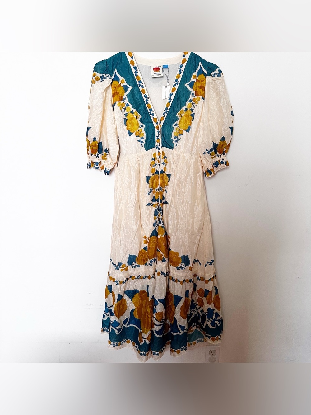 Anthropologie X Farm Rio Puff-Sleeve Printed Midi Dress - Picture 9 of 13